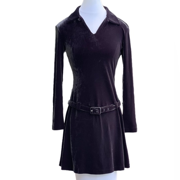 Dresses & Skirts - Nicole Miller New York City Velvet Feel Long Sleeve Dress with Belt Medium